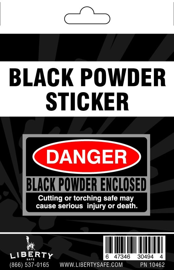 DANGER Black Powder Enclosed Warning Vinyl Sticker Decal Safe Security Burglars 