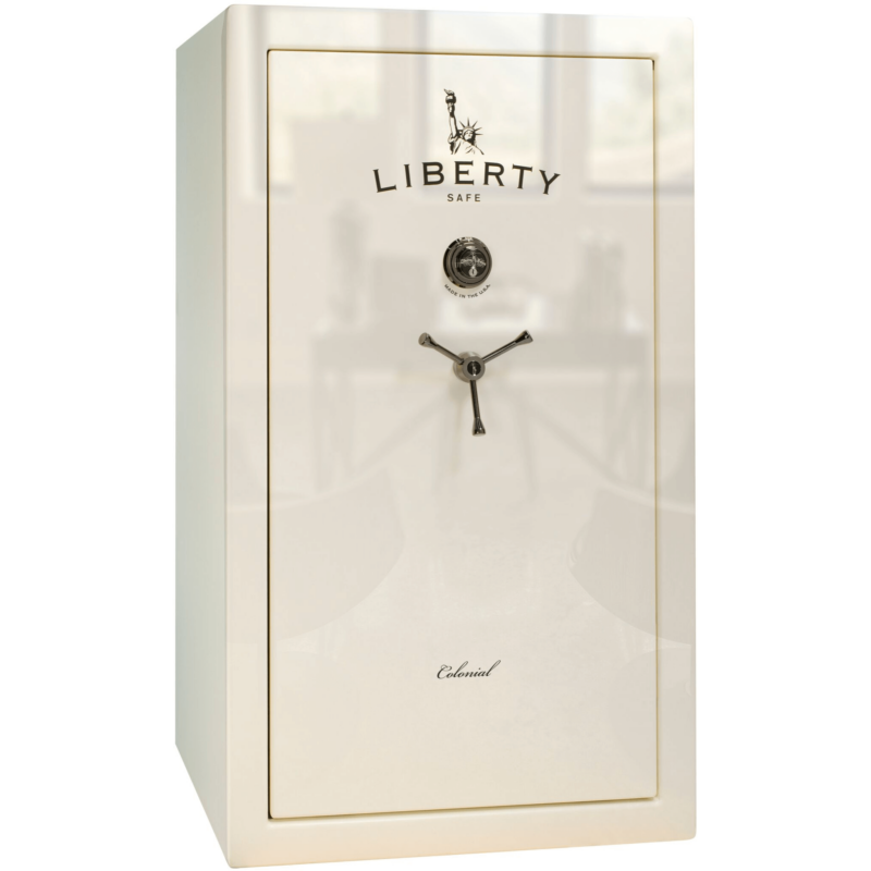 Colonial Series | Level 3 Security | 75 Minute Fire Protection | 50XT | DIMENSIONS: 72.5"(H) X 42"(W) X 30.5"(D) | White Gloss Brass | Electronic Lock