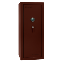 Premium Home Series | Level 7 Security | 2 Hour Fire Protection | 17 | Dimensions: 59.25"(H) x 24"(W) x 20.25"(D) | Burgundy Marble Black Chrome - Closed Door